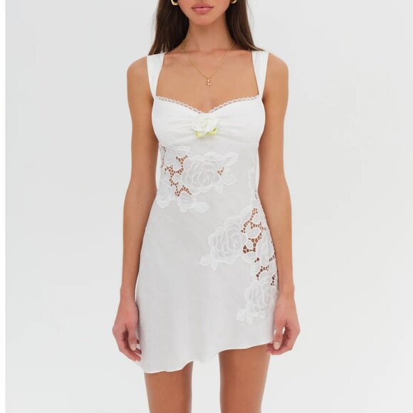 For Love And Lemons Dresses & Skirts - NWT FOR LOVE AND LEMONS CLAUDIA WHITE SLEEVELESS MINI DRESS SIZE XS